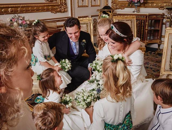 Princess Eugenie Shares a Candid Wedding Photo with Her Adorable Bridal  Party