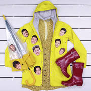 Yellow, Outerwear, Jacket, Raincoat, Hood, Costume, Coat, 