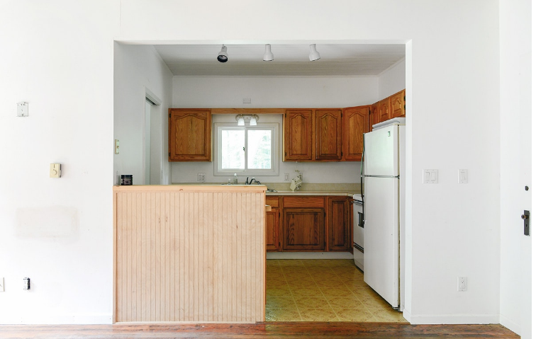 before kitchen vinyl flooring