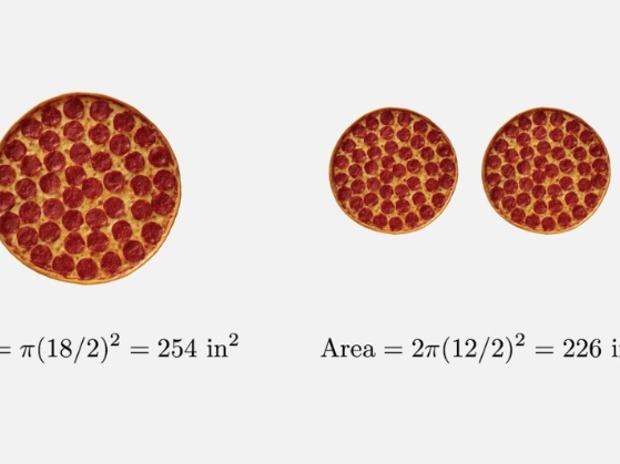 So It Turns Out That One 18-inch Pizza Has More 'Pizza' Than Two