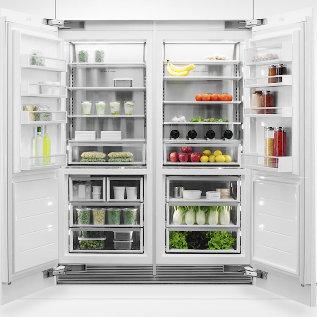 Refrigerator, Major appliance, Home appliance, Kitchen appliance, Product, Display case, Shelf, Freezer, Furniture, Room, 