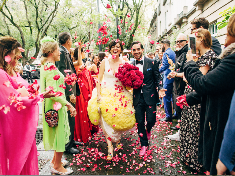 Photograph, Ceremony, Green, Event, Yellow, Pink, Tradition, Dress, Wedding, Marriage, 