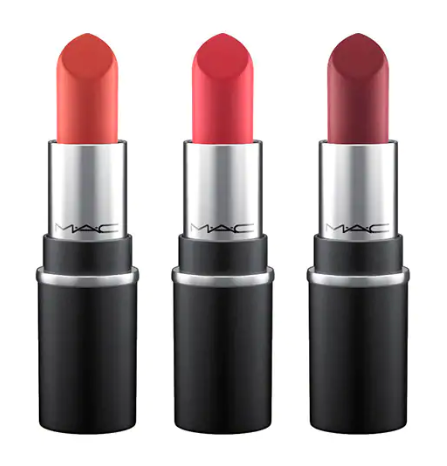 mini m‧a‧c red lip trio kit