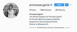 princess eugenie instagram profile photo