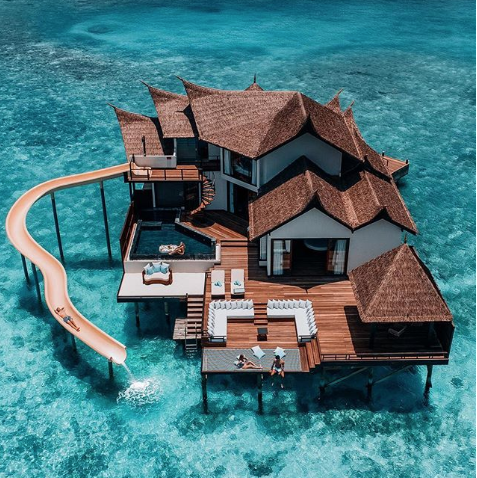 The Maldives resort slide Instagram famous travel