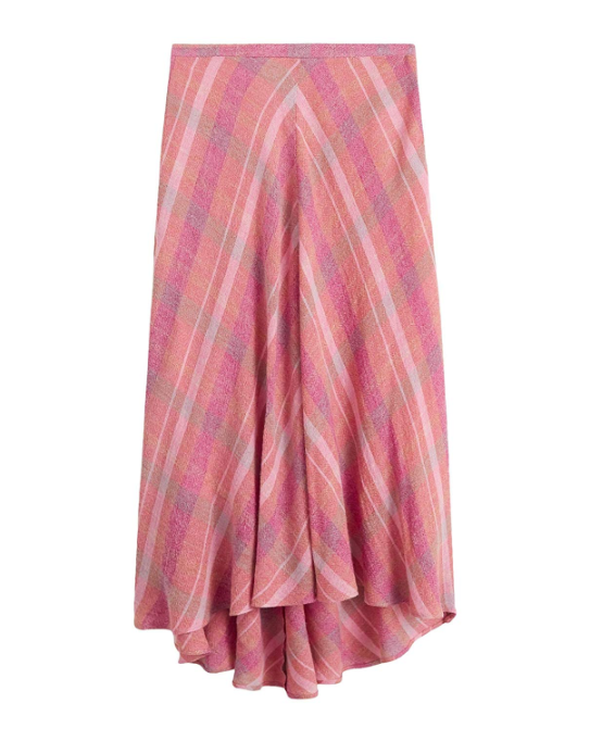 Mango checkered midi skirt