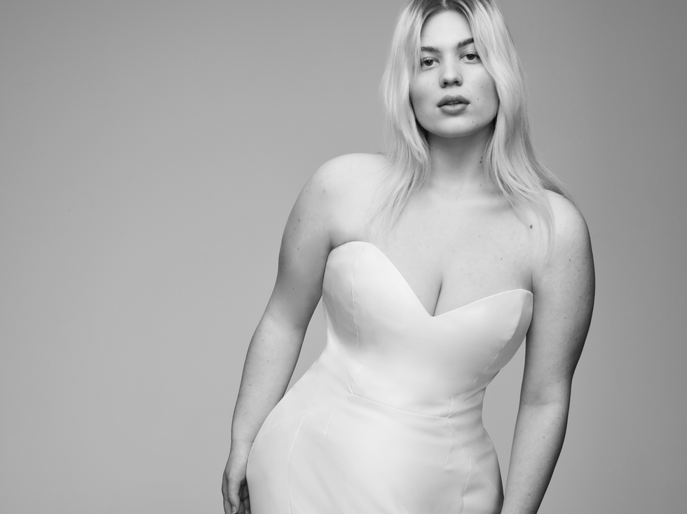 White, Photograph, Blond, Beauty, Dress, Shoulder, Skin, Black-and-white, Lip, Hairstyle, 