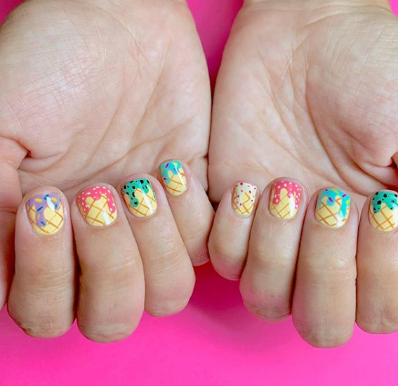 Memorial Day Nail Art - Ice Cream Nails