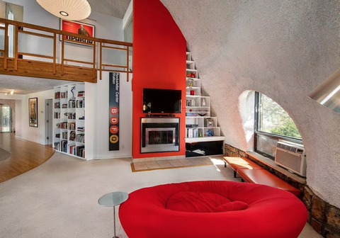 Red, Room, Interior design, Property, Living room, Building, Architecture, House, Ceiling, Furniture, 
