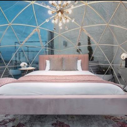 rooftop hotel glamping camping dome