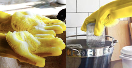 Washing up hot sale gloves with bristles