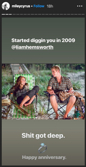 Miley Cyrus celebrates 10 year anniversary with Liam Hemsworth with The Last Song throwbacks