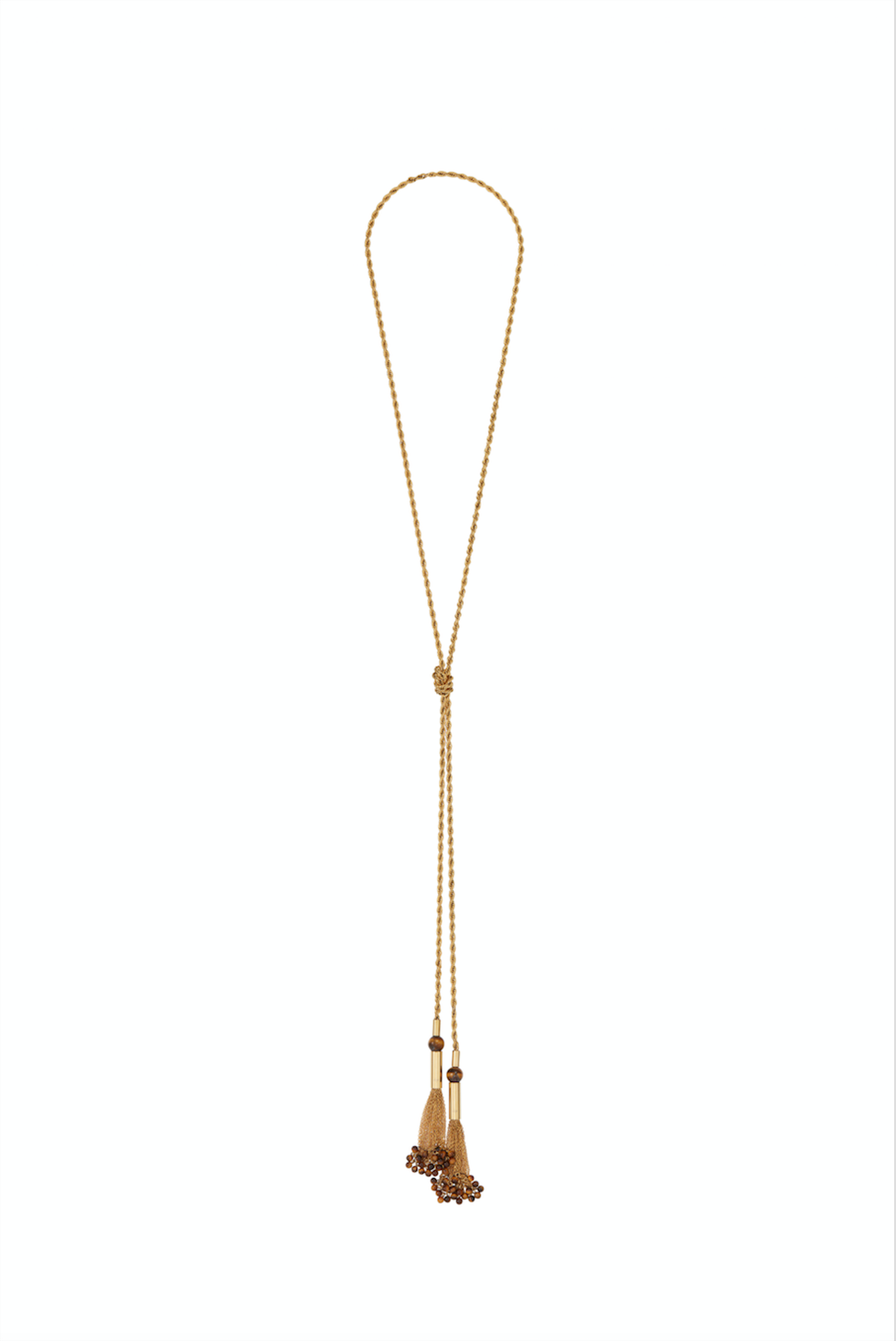 Amanda-wakeley-gold-rope-chain-and-tigereye-lariat-necklace