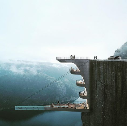 concept hotel hang off cliff