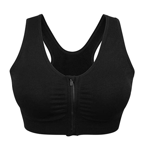 best nursing sports bras: wanayou women's zip front sports bra wireless