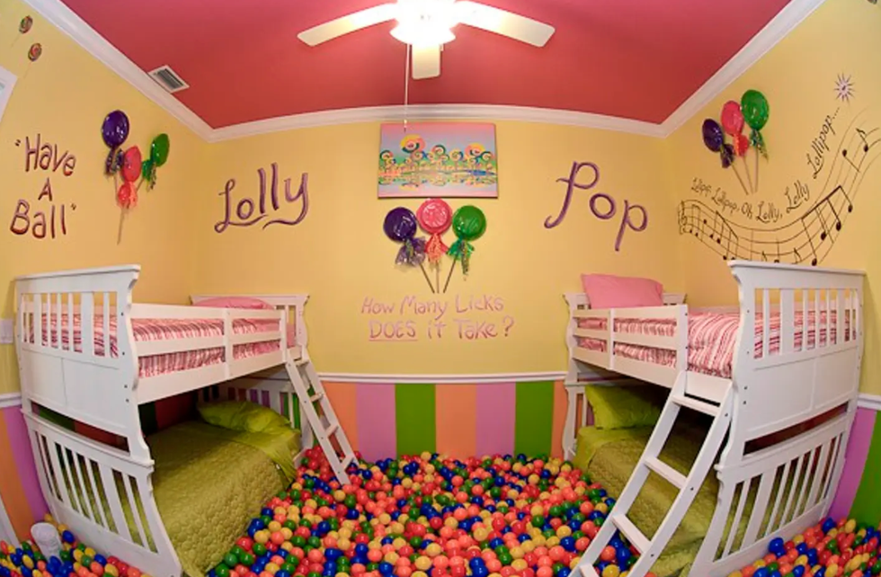 Nursery, Room, Product, Child, Furniture, Interior design, Infant bed, Ceiling, Play, Party, 