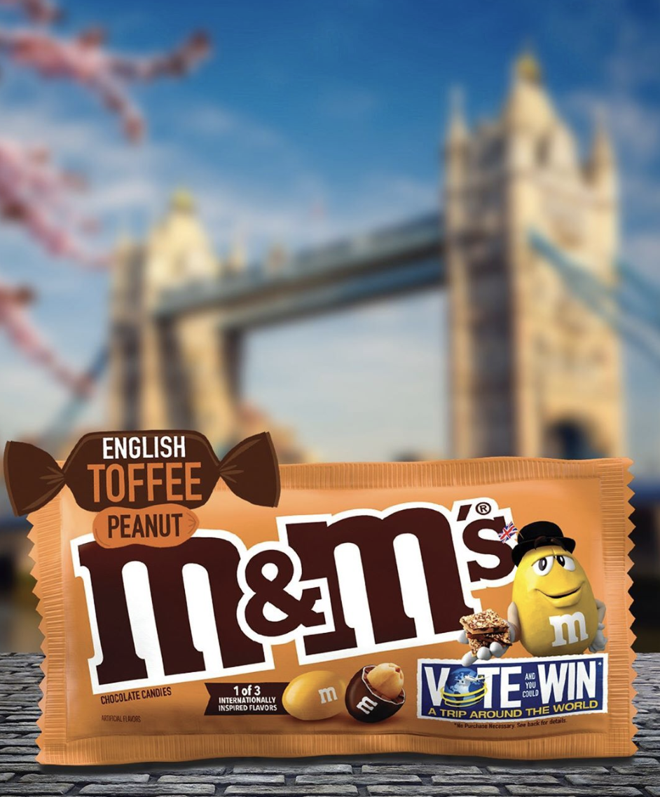 M&M's English Toffee Peanut Chocolate Candy Flavor Vote