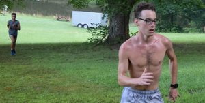 Barechested, Running, Jogging, Grass, Recreation, Exercise, Muscle, Summer, Tree, Leisure, 