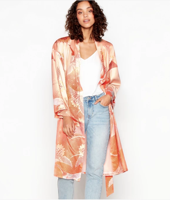 MW by Matthew Williamson -Coral Brid Print Kimono