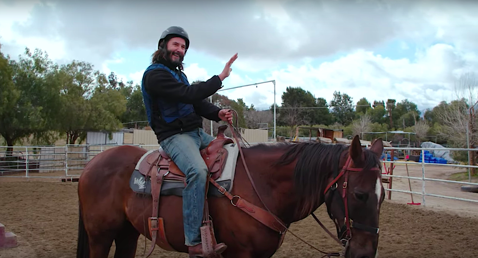 See Keanu Reeves Ride a Horse In Behind the Scenes of John Wick 3