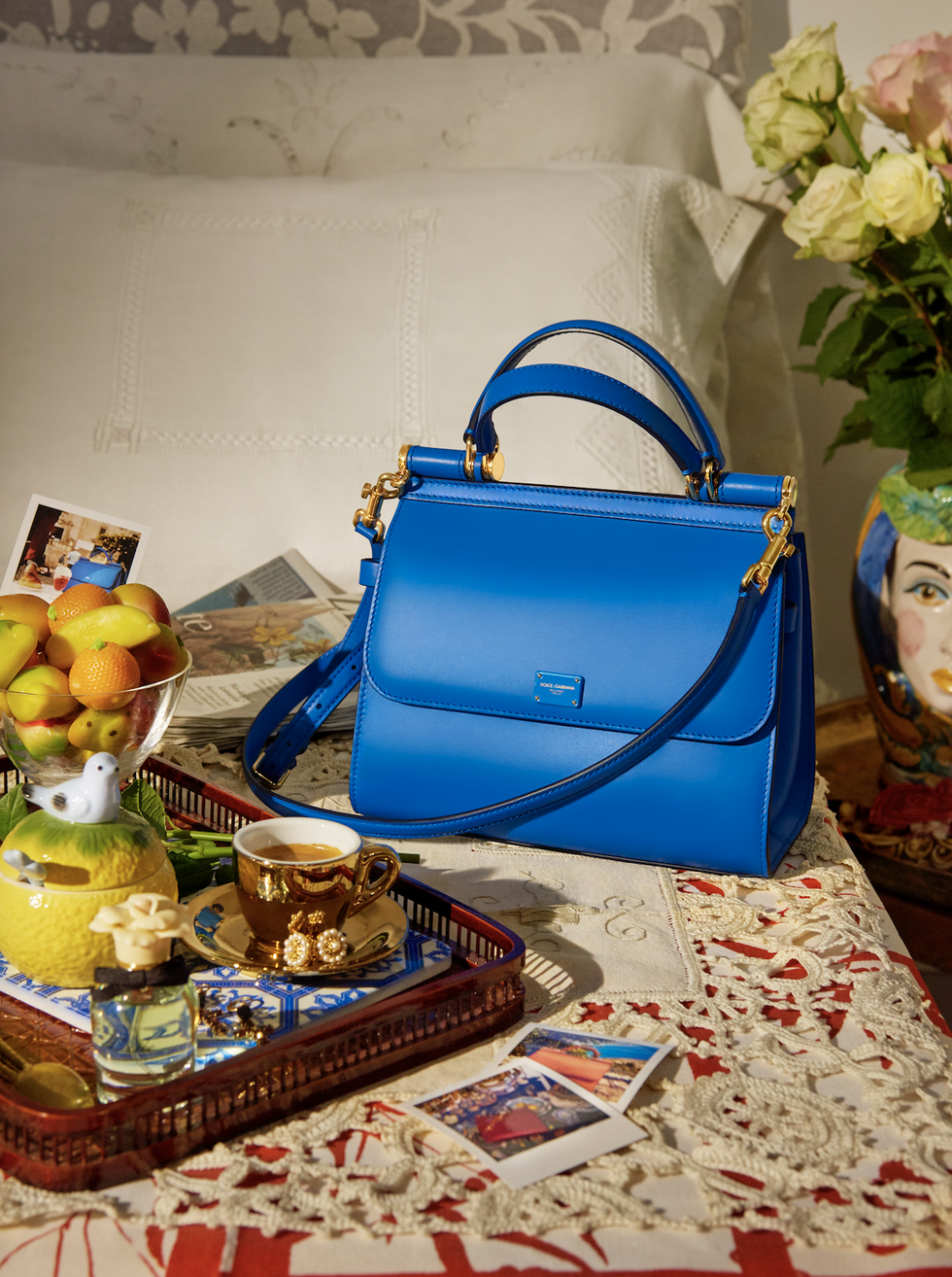 Dolce & Gabbana Small Sicily Shoulder Bag - Blue Size