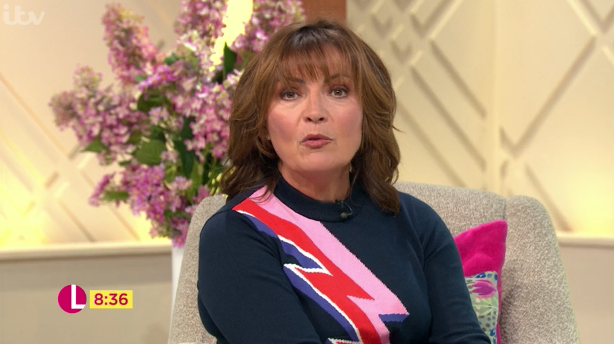 Lorraine strikes a pose in knitted Joanie jumper