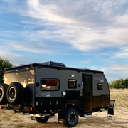 Vehicle, Travel trailer, Transport, Car, Automotive exterior, RV, Off-roading, Off-road vehicle, Bumper, Tire, 