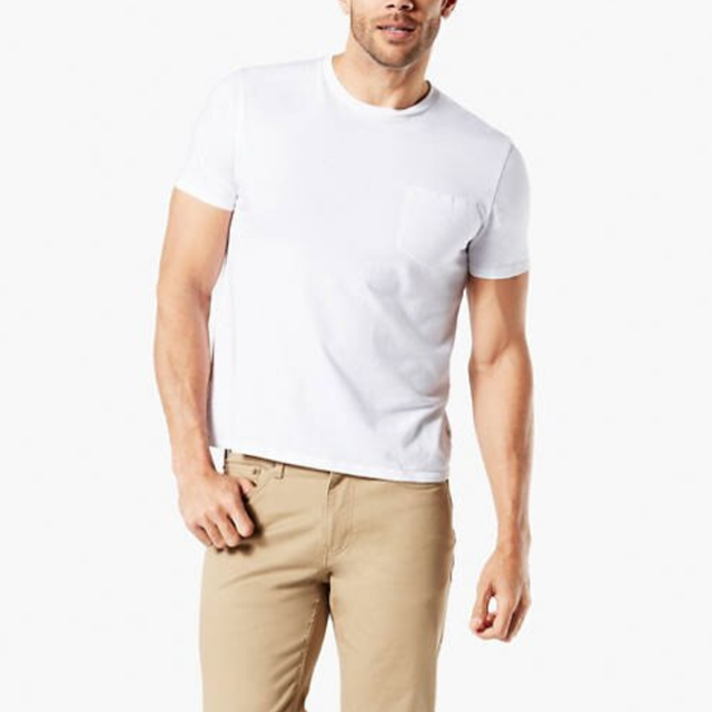 Clothing, T-shirt, White, Pocket, Sleeve, Neck, Beige, Top, Collar, Muscle, 