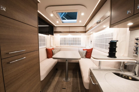 Room, Interior design, Property, Luxury yacht, Building, Furniture, Ceiling, Floor, Vehicle, Architecture, 