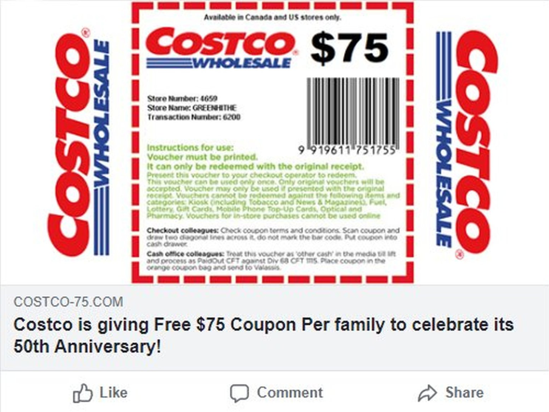 Viral $75 Costco coupon is fake, company says, so stop reposting it