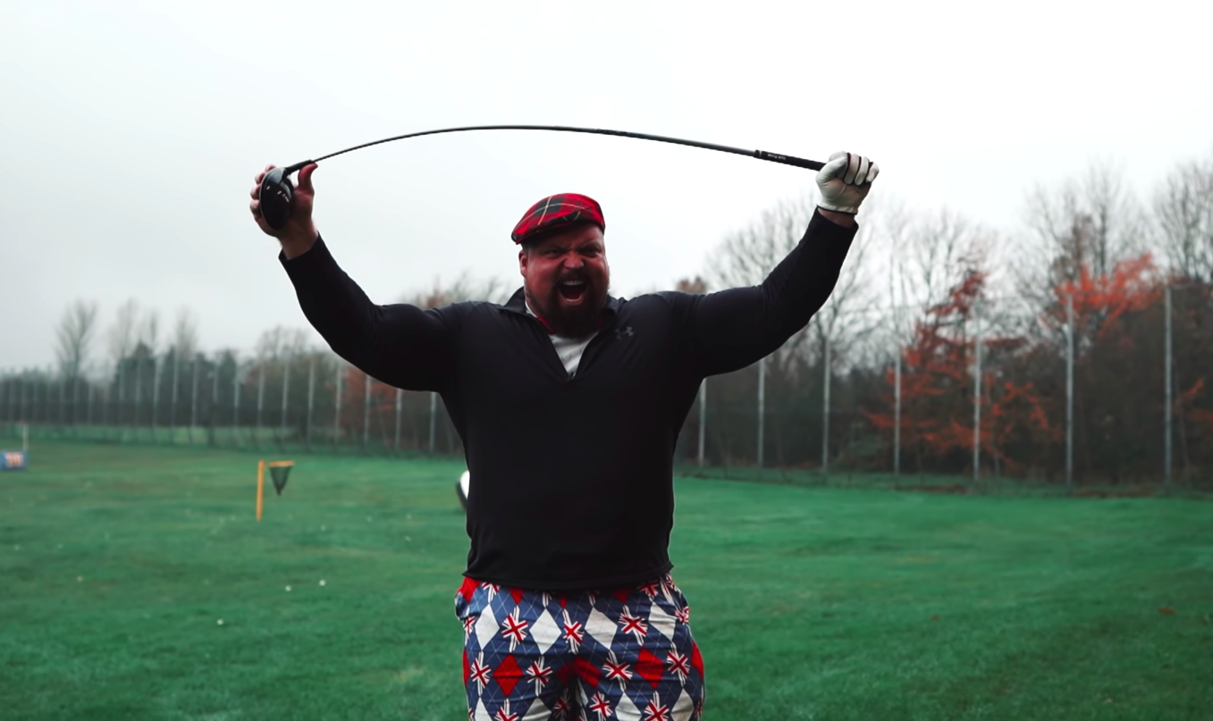 Worlds Strongest Man Eddie Hall Golf Swing World Record Video