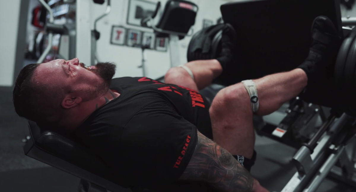 World s Strongest Man Eddie Hall Leg Day for Calf Muscles Video