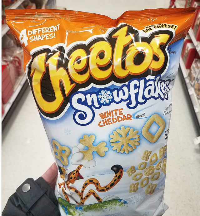 White Cheddar Snowflake Cheetos Are Here