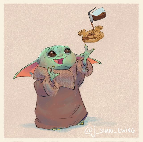 These Illustrations Of Baby Yoda Eating Disney Treats Are So Pure