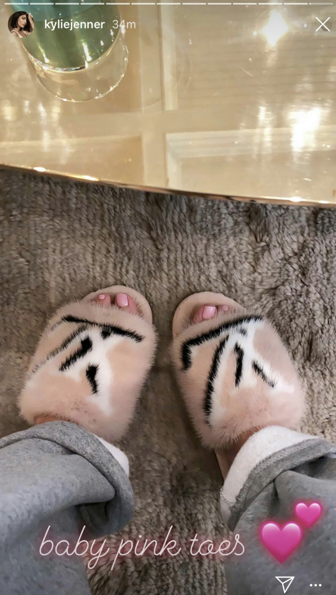 kylie jenner louis vuitton fluffy slippers