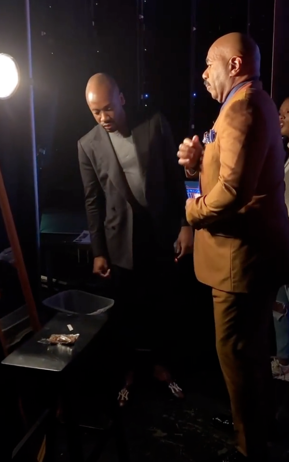 Steve Harvey Shares Instagrams of Filming the Show 'Celebrity Feud'