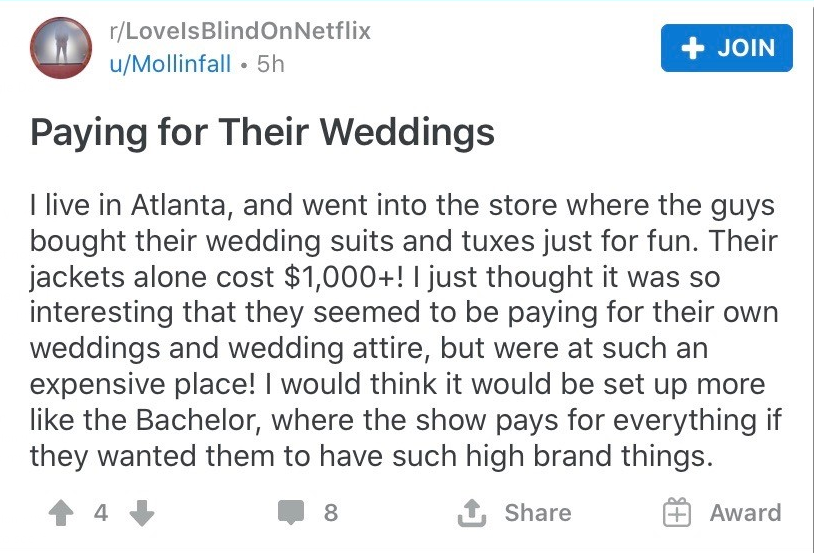 Did 'Love Is Blind' Pay for Couples Weddings?
