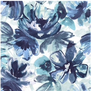 Blue, Aqua, Pattern, Teal, Flower, Botany, Design, Petal, Watercolor paint, Plant, 