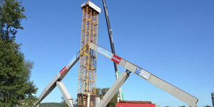 Crane, Construction equipment, Vehicle, Transport, Drilling rig, Construction, Nonbuilding structure, 