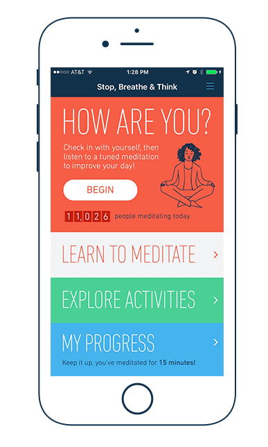Stop Breathe & Think meditation app