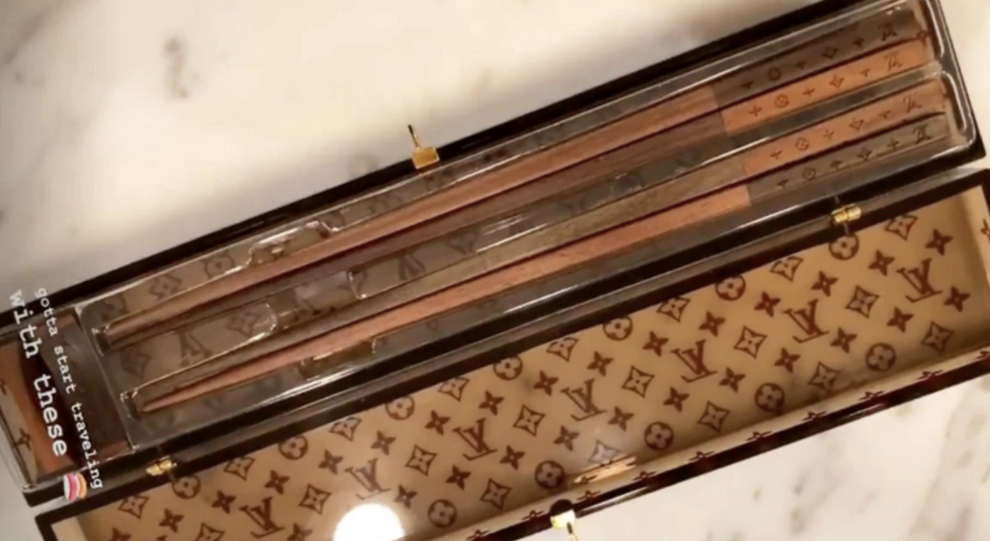 Kylie Jenner Faces Backlash For Using Louis Vuitton Chopsticks