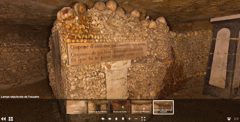 catacombs paris virtual tour screen