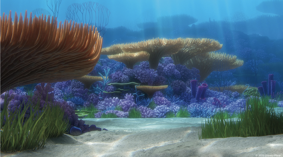 animated underwater scene from 'finding nemo' with anemones