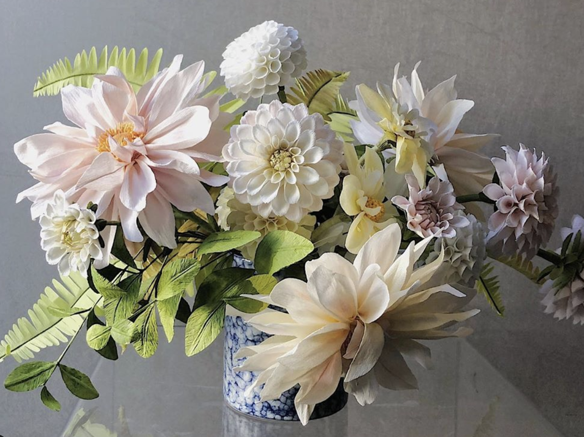 Set of 5 Large Paper Flowers, Paper Flower Kit, Flower Templates