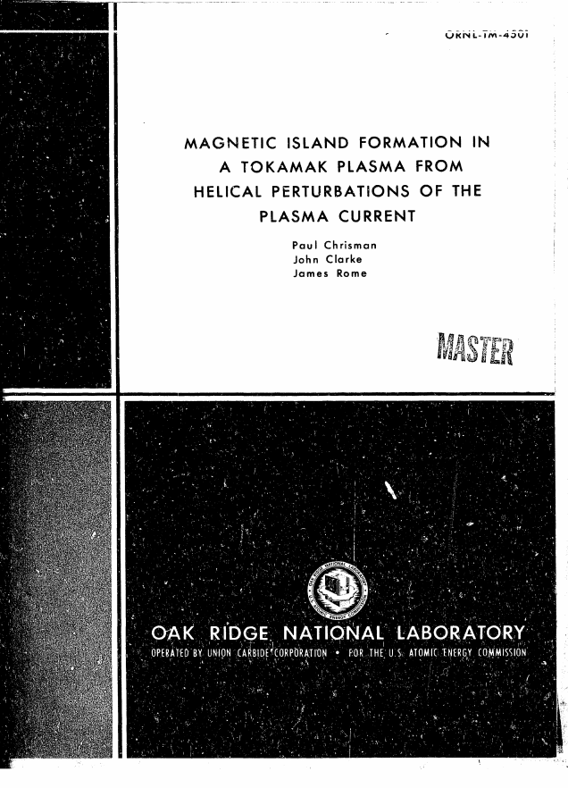 a paper from the oak ridge national laboratory