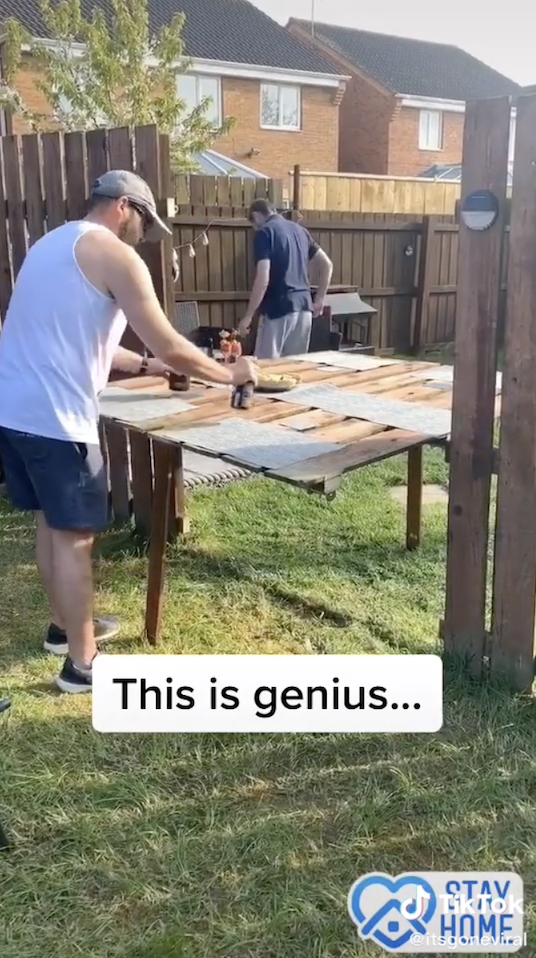 fence turned into a table