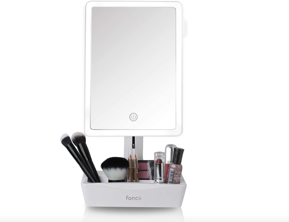 Led Makeup Mirror & Massage Comb Set, Travel Portable Lighted