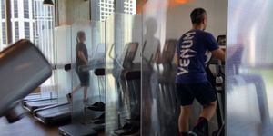 Treadmill, Exercise machine, Physical fitness, Leg, Room, Exercise equipment, Sports training, Exercise, Gym, Training, 