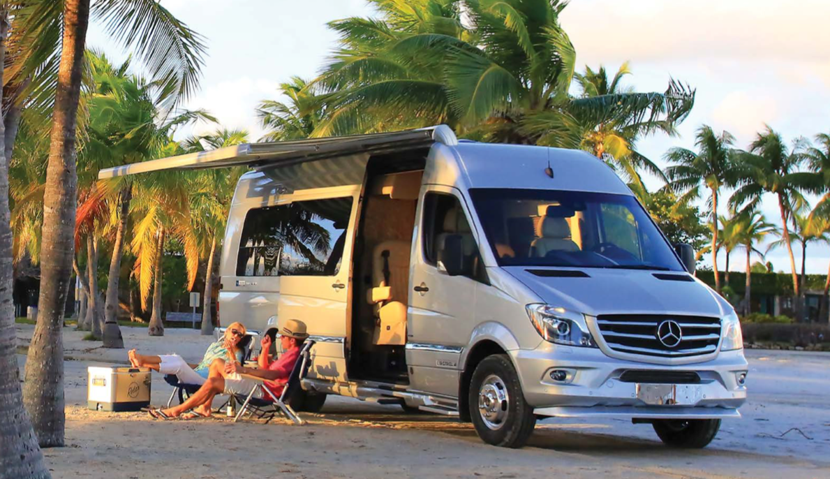 Airstream s Tommy Bahama Van Takes Mercedes Sprinter to the Beach