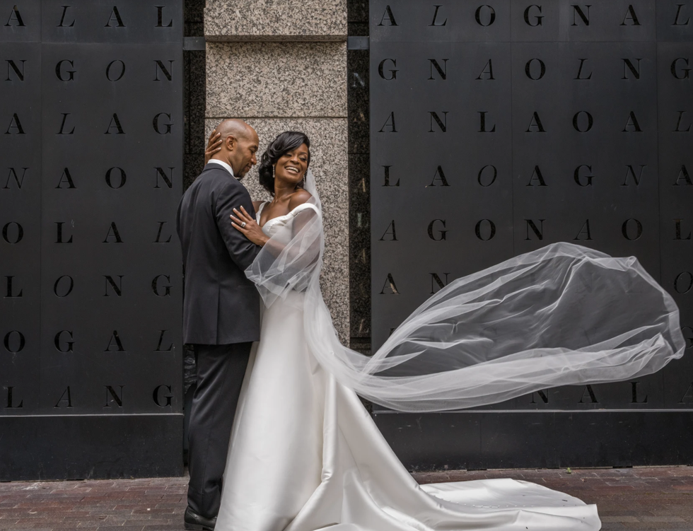 kerry anne and michael gordon at their wedding in philadelphia